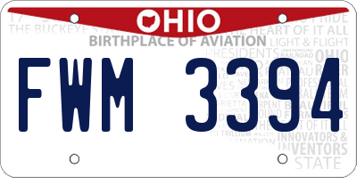 OH license plate FWM3394