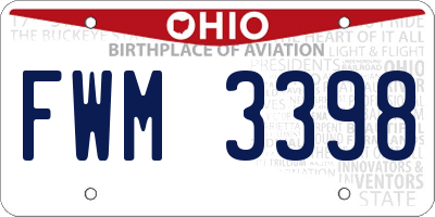 OH license plate FWM3398