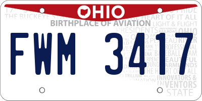 OH license plate FWM3417