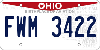 OH license plate FWM3422