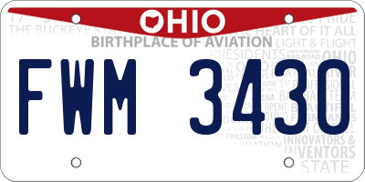 OH license plate FWM3430