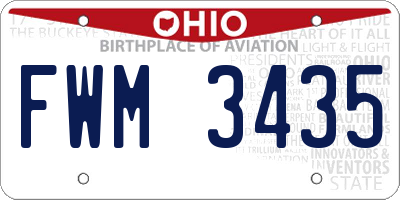 OH license plate FWM3435