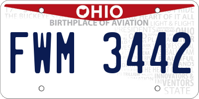 OH license plate FWM3442