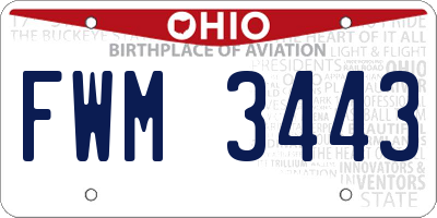 OH license plate FWM3443
