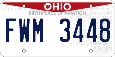 OH license plate FWM3448