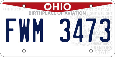 OH license plate FWM3473