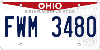 OH license plate FWM3480