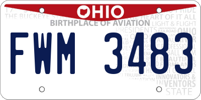 OH license plate FWM3483