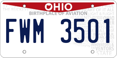 OH license plate FWM3501