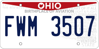 OH license plate FWM3507