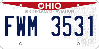OH license plate FWM3531