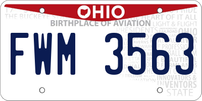 OH license plate FWM3563