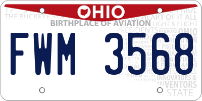 OH license plate FWM3568