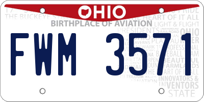 OH license plate FWM3571