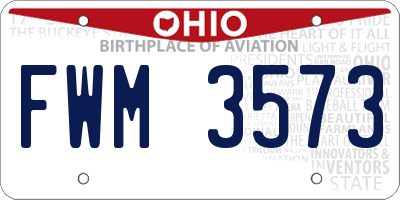 OH license plate FWM3573
