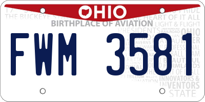 OH license plate FWM3581