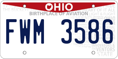OH license plate FWM3586