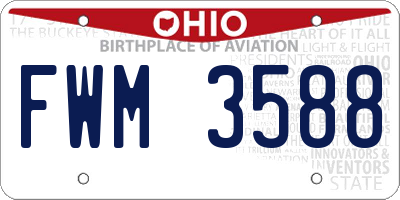 OH license plate FWM3588