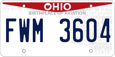 OH license plate FWM3604