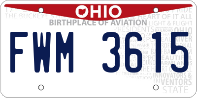 OH license plate FWM3615