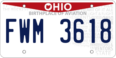 OH license plate FWM3618