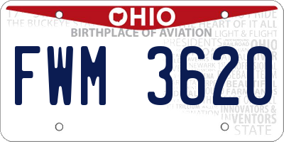 OH license plate FWM3620