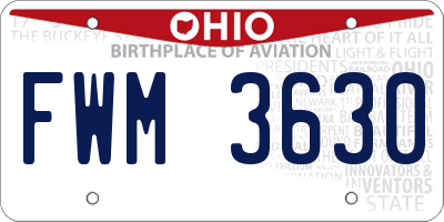 OH license plate FWM3630