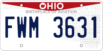 OH license plate FWM3631
