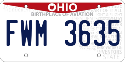 OH license plate FWM3635