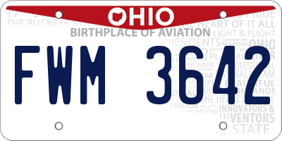 OH license plate FWM3642