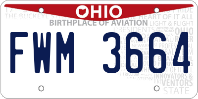 OH license plate FWM3664