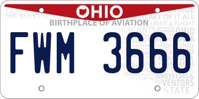 OH license plate FWM3666
