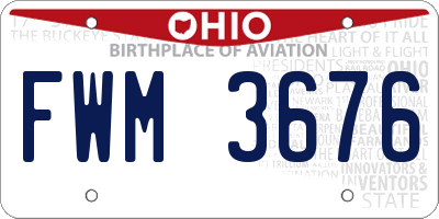 OH license plate FWM3676