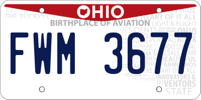 OH license plate FWM3677
