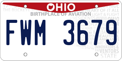 OH license plate FWM3679
