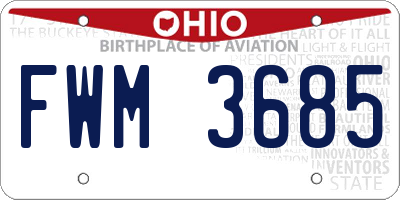 OH license plate FWM3685