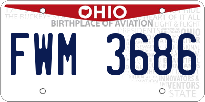 OH license plate FWM3686