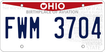 OH license plate FWM3704