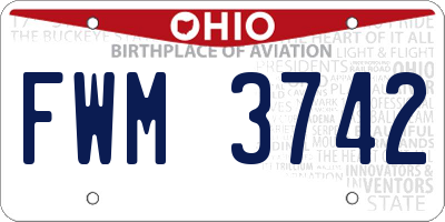 OH license plate FWM3742