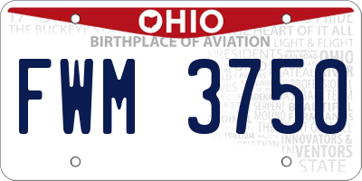 OH license plate FWM3750