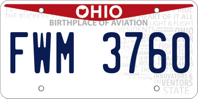 OH license plate FWM3760
