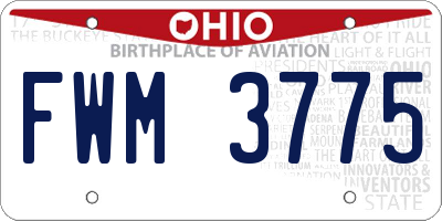 OH license plate FWM3775