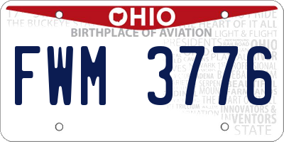 OH license plate FWM3776