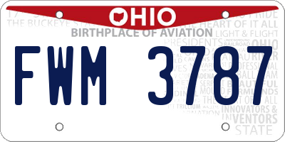 OH license plate FWM3787