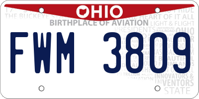 OH license plate FWM3809