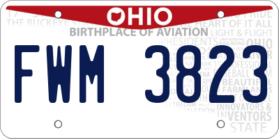 OH license plate FWM3823