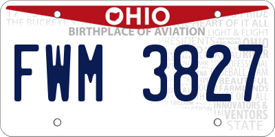OH license plate FWM3827