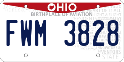 OH license plate FWM3828
