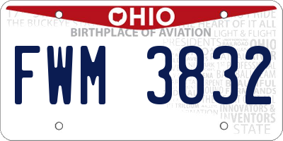 OH license plate FWM3832