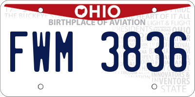 OH license plate FWM3836